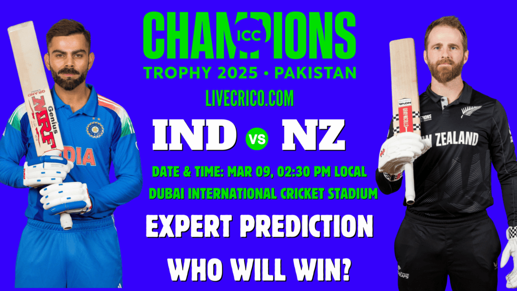 Champions Trophy 2025 Final: India vs New Zealand-Who Will Win Today’s Match?